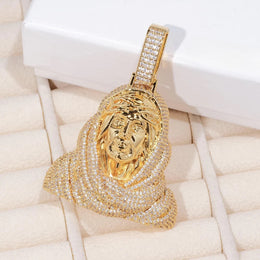 Iced Out 3D Jesus Bust Pendant- Miles Jewellery