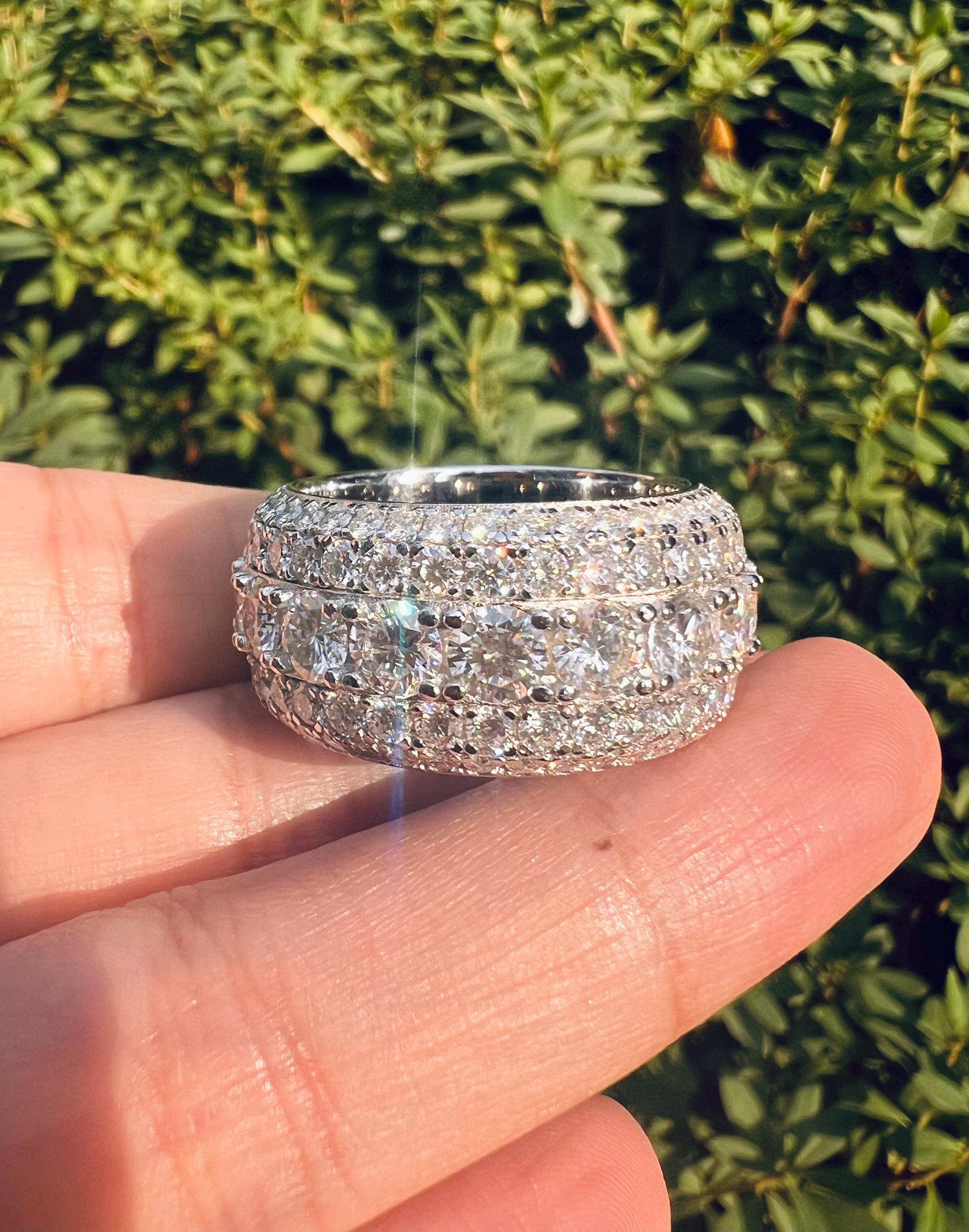 13mm 5-Layer Moissanite Band Ring