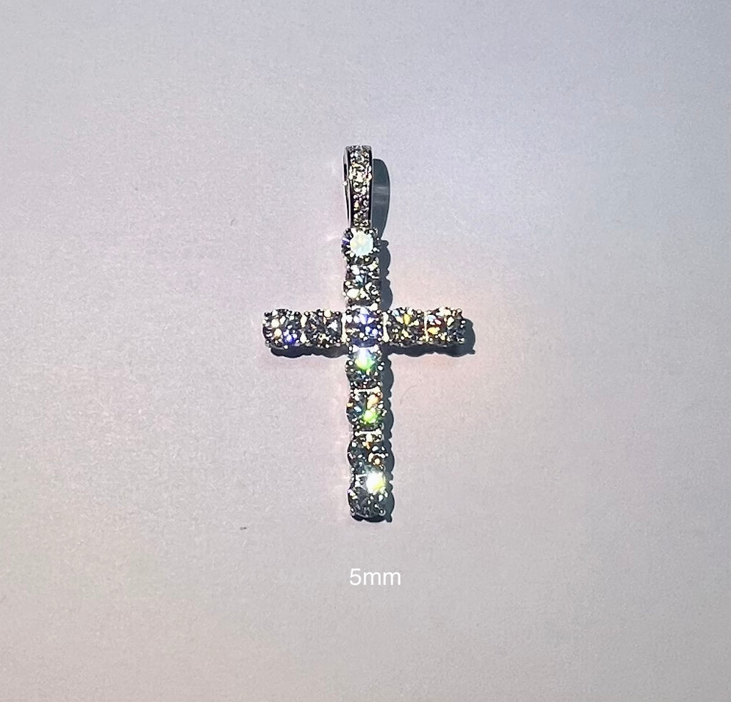 2-6.5mm VVS1 Moissanite 925 Sterling Silver Cross Pendant