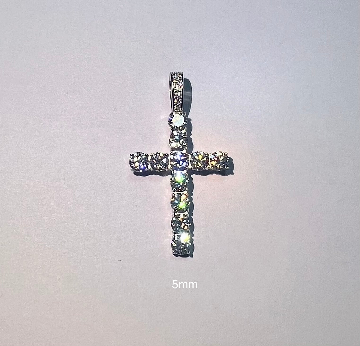 2-6.5mm VVS1 Moissanite 925 Sterling Silver Cross Pendant