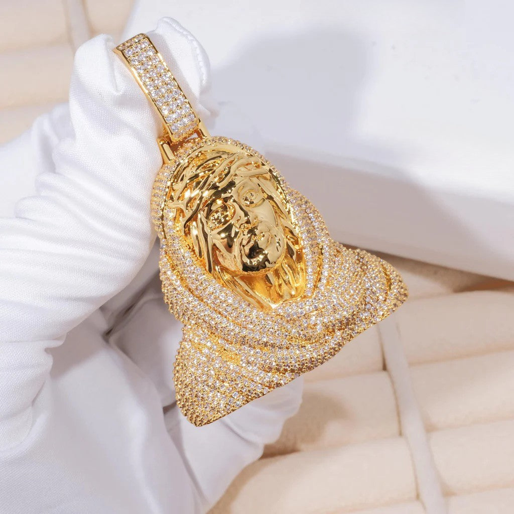 Iced Out 3D Jesus Bust Pendant- Miles Jewellery