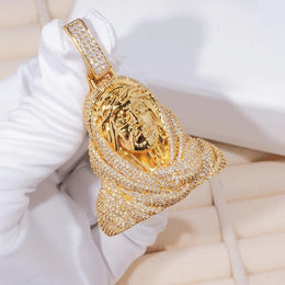 Iced Out 3D Jesus Bust Pendant- Miles Jewellery