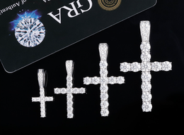 Certified VVS1 D Moissanite Cross Pendant – 925 Sterling Silver Jewelry- Miles Jewellery