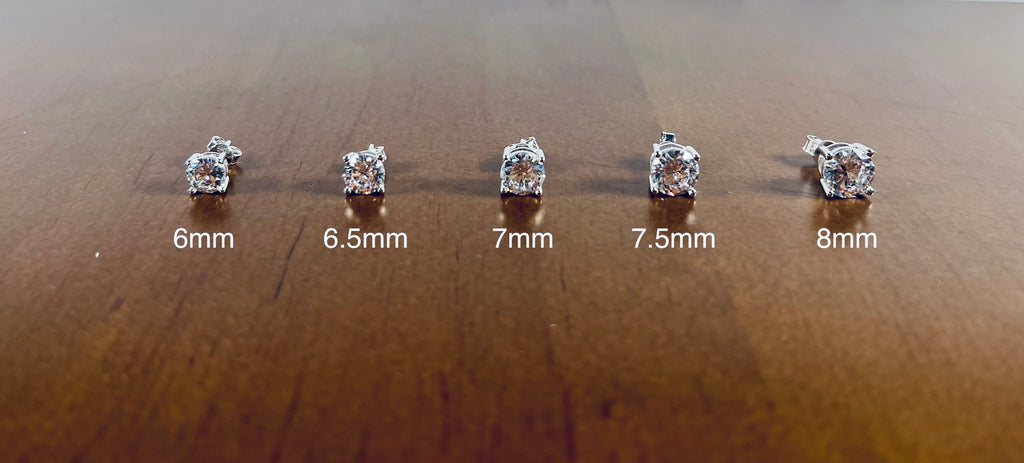 3-12.5mm Certifiable VVS1 Moissanite Stud Earrings