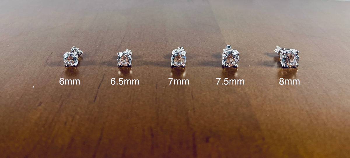 Certified VVS1 D Moissanite Stud Earrings – 925 Sterling Silver Earrings- Miles Jewellery