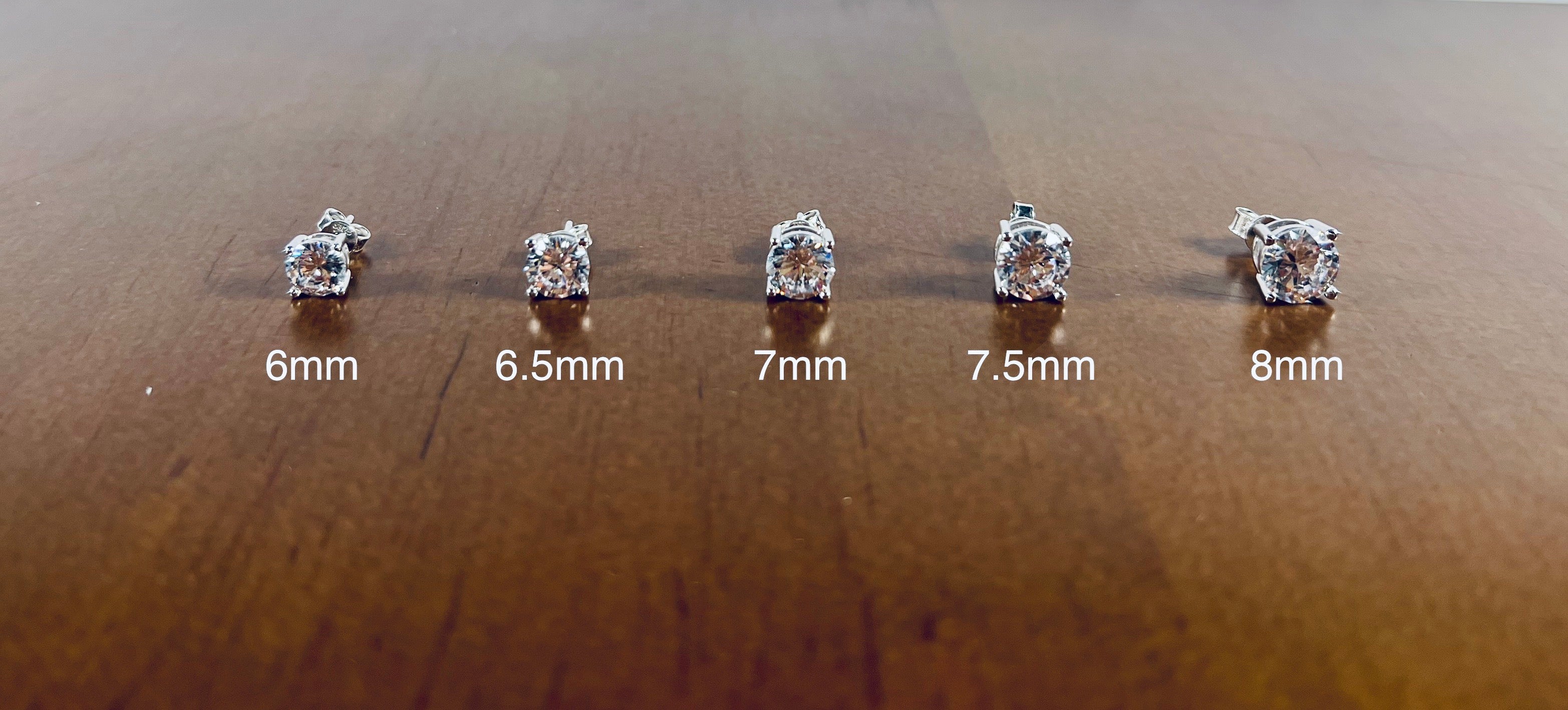 3-12.5mm Certifiable VVS1 Moissanite Stud Earrings