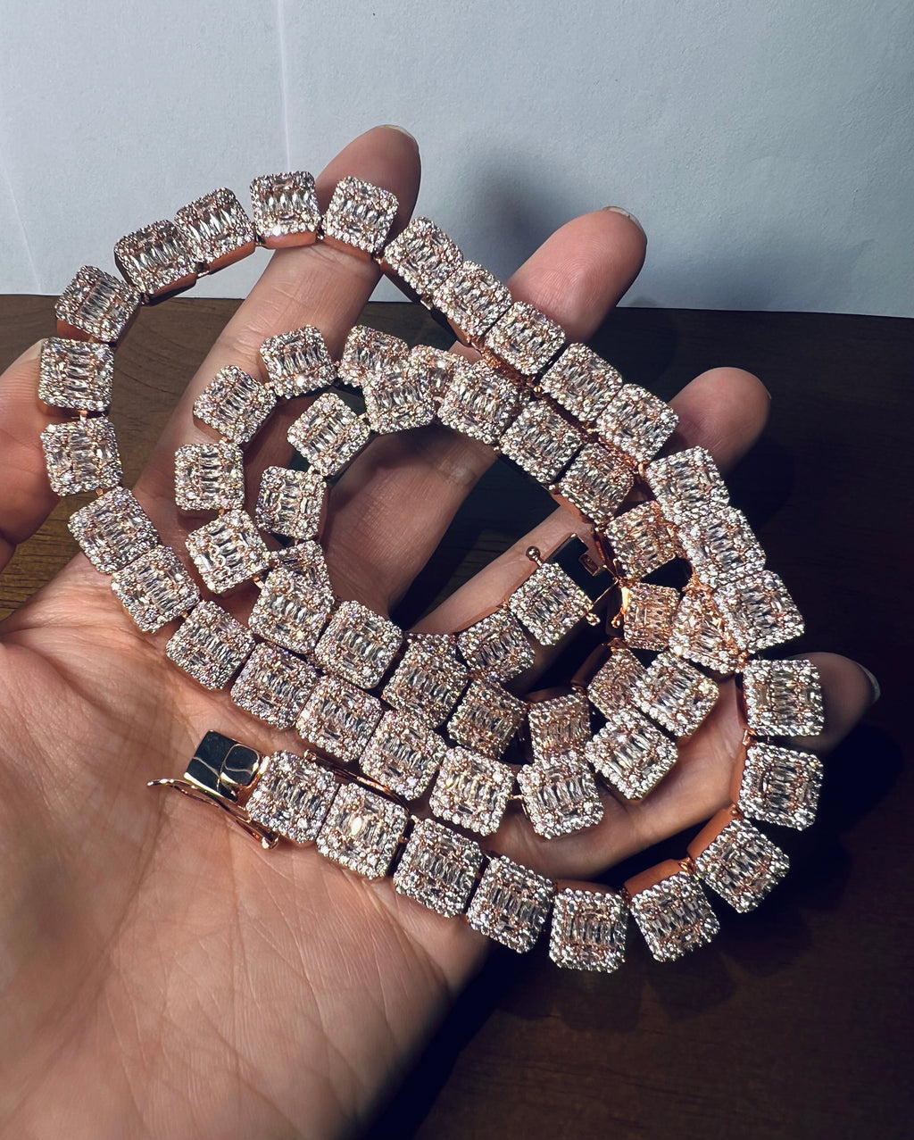 10mm Iced Out Square Link Necklace- Miles Jewellery