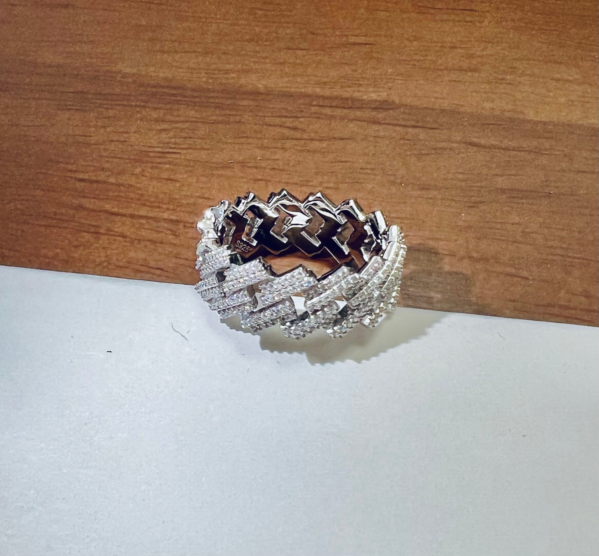 10mm Iced Out Cuban Link Ring – Hip Hop Statement Ring- Miles Jewellery