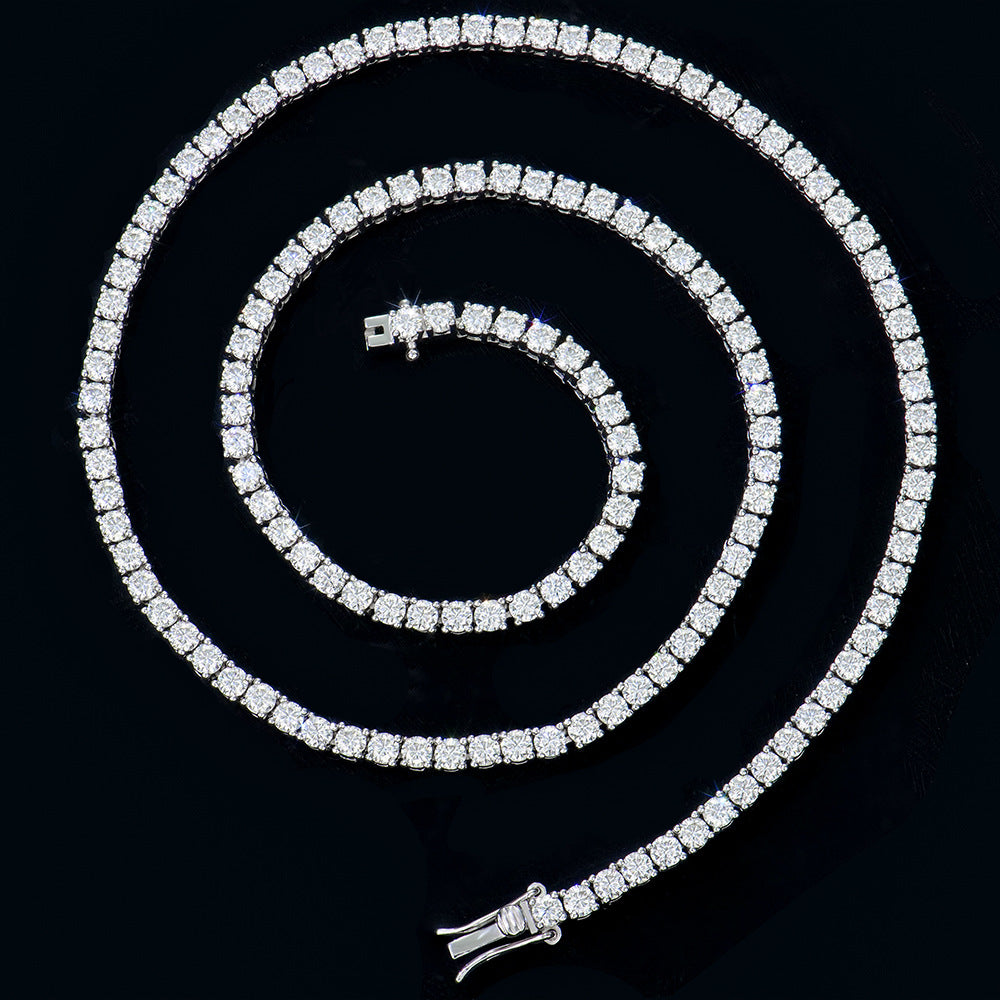 3mm iced CZ tennis chain in silver and gold finishes - product image 10