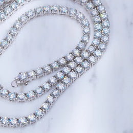 4mm VVS1 D Color Moissanite Tennis Chain – 925 Sterling Silver Necklace- Miles Jewellery