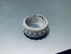 13mm Moissanite Iced Out Ring – 925 Sterling Silver VVS1 D Color Band Ring- Miles Jewellery