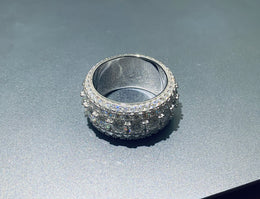 13mm Moissanite Iced Out Ring – 925 Sterling Silver VVS1 D Color Band Ring- Miles Jewellery