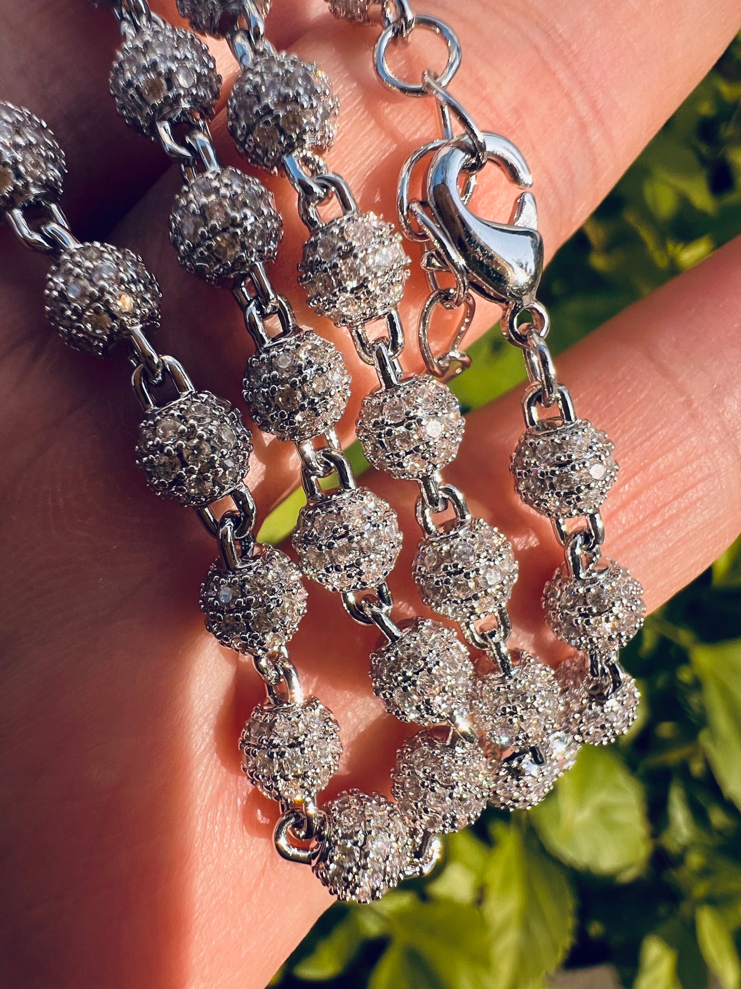 6mm Iced Out Bead Chain Necklace - CZ Diamond Beaded Chain Hip Hop Jewelry- Miles Jewellery