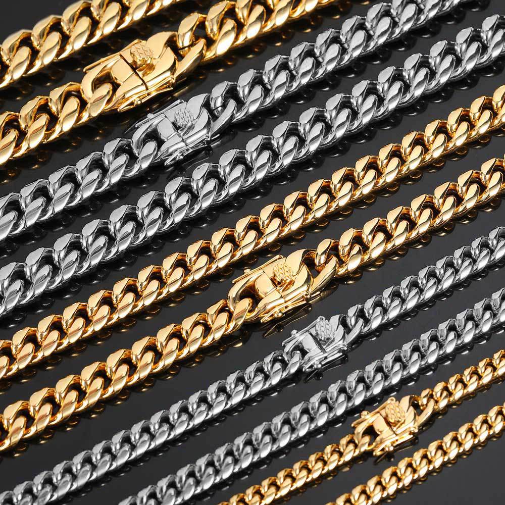 6-18mm Miami Stainless Steel Cuban Link jewelry detail view 11