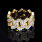 10mm Iced Out Cuban Link Ring – Hip Hop Statement Ring- Miles Jewellery