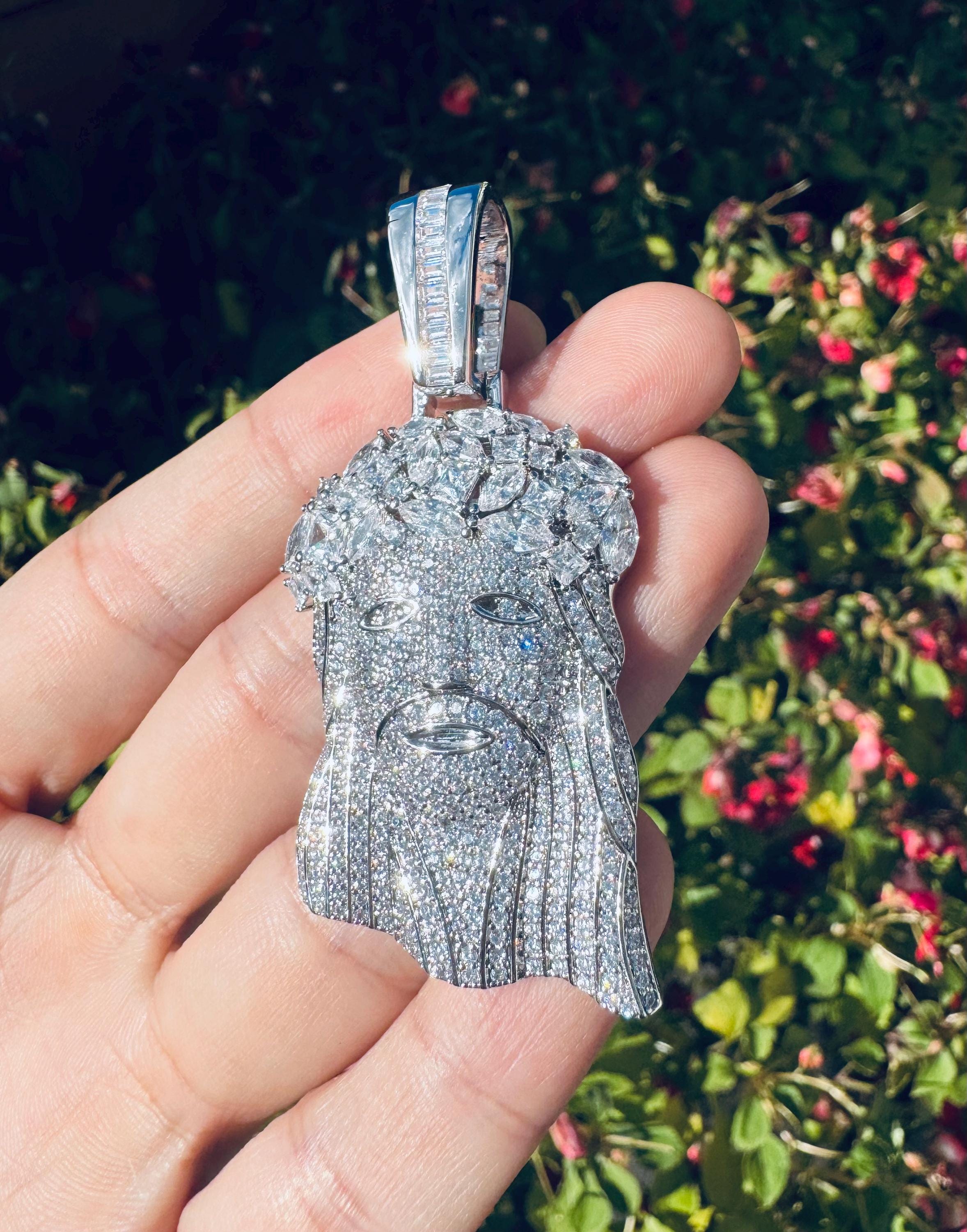 Iced Out Jesus Face Pendant