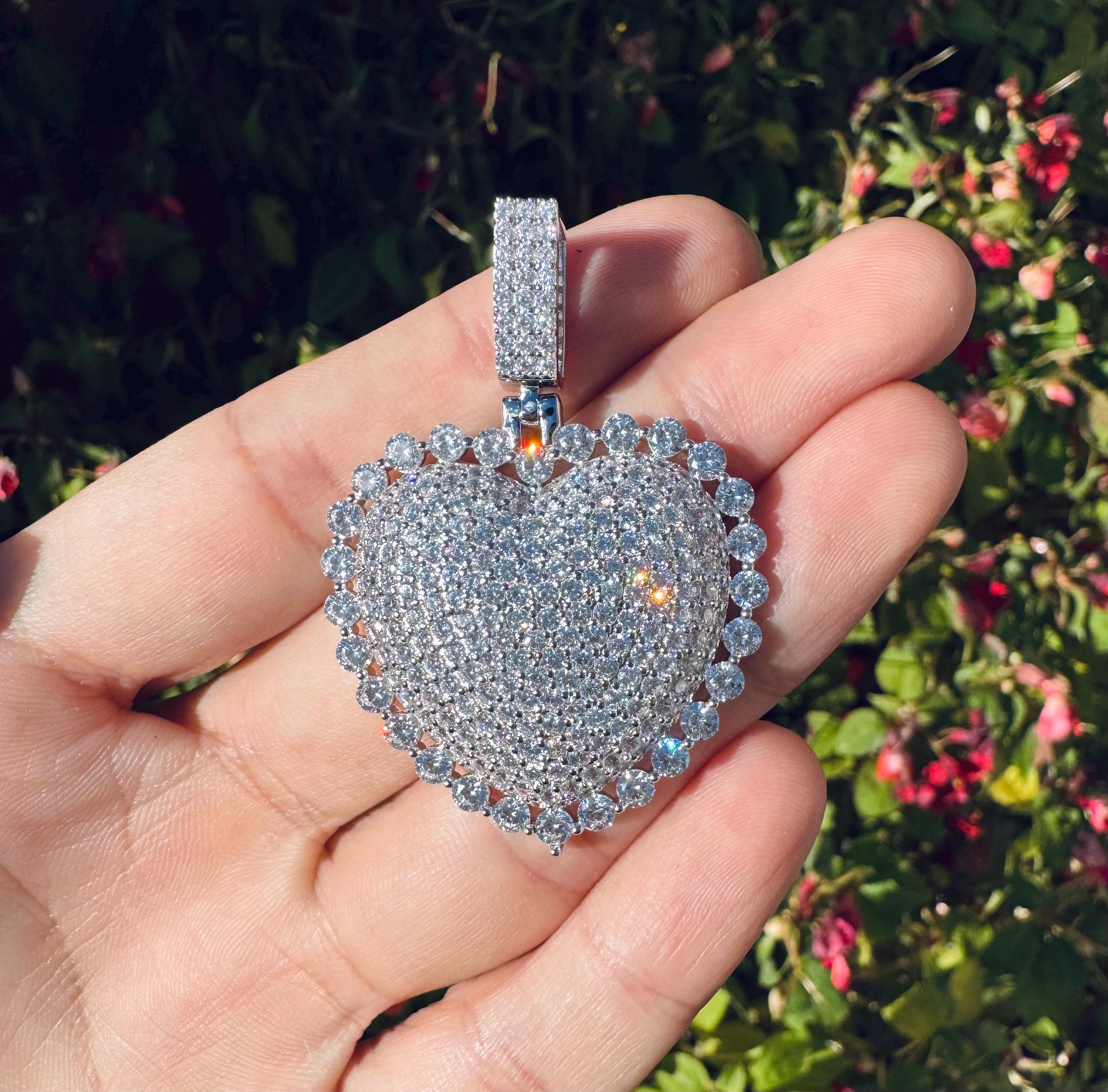 Iced Pave Heart Pendant
