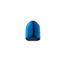 Blue single tooth grill showing the smooth upright face