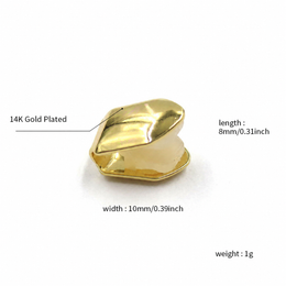 Gold-tone single tooth grill dimension and weight guide