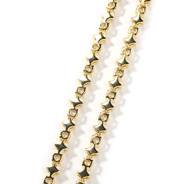 Gold 6mm iced star tennis chain back and star-link detail