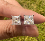 Princess Cut Moissanite Stud Earrings – Classic Square Diamond Look- Miles Jewellery