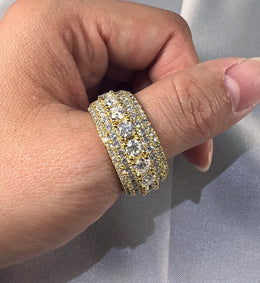 13mm Moissanite Iced Out Ring – 925 Sterling Silver VVS1 D Color Band Ring- Miles Jewellery