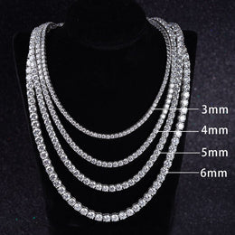 5mm iced CZ tennis chain in silver and gold finishes - product image 8