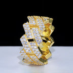 10mm Iced Out Cuban Link Ring – Hip Hop Statement Ring- Miles Jewellery