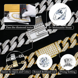 6/10mm VVS Moissanite Cuban – 925 Sterling Silver bracelet product view 12