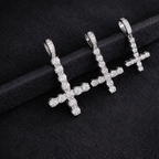 Iced Out Moissanite Inverted Cross Pendant- Miles Jewellery