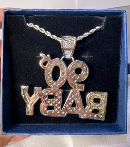 Iced Out 90 Baby Pendant – Copper CZ- Miles Jewellery