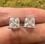 Princess Cut Moissanite Stud Earrings – Classic Square Diamond Look- Miles Jewellery