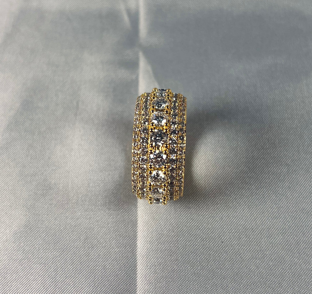 13mm Moissanite Iced Out Ring – 925 Sterling Silver VVS1 D Color Band Ring- Miles Jewellery