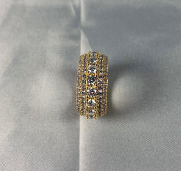 13mm Moissanite Iced Out Ring – 925 Sterling Silver VVS1 D Color Band Ring- Miles Jewellery