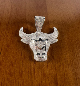 Iced Out Bull Head Pendant – Copper CZ- Miles Jewellery