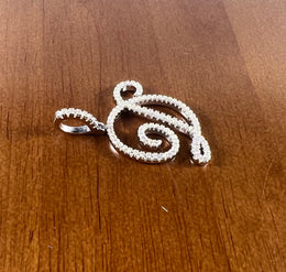 Iced Out Script Letter Pendant – Copper CZ- Miles Jewellery