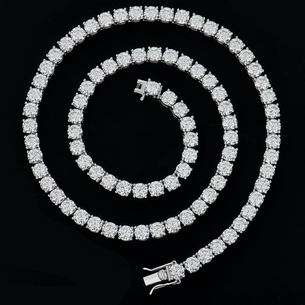 6mm iced CZ tennis chain in silver