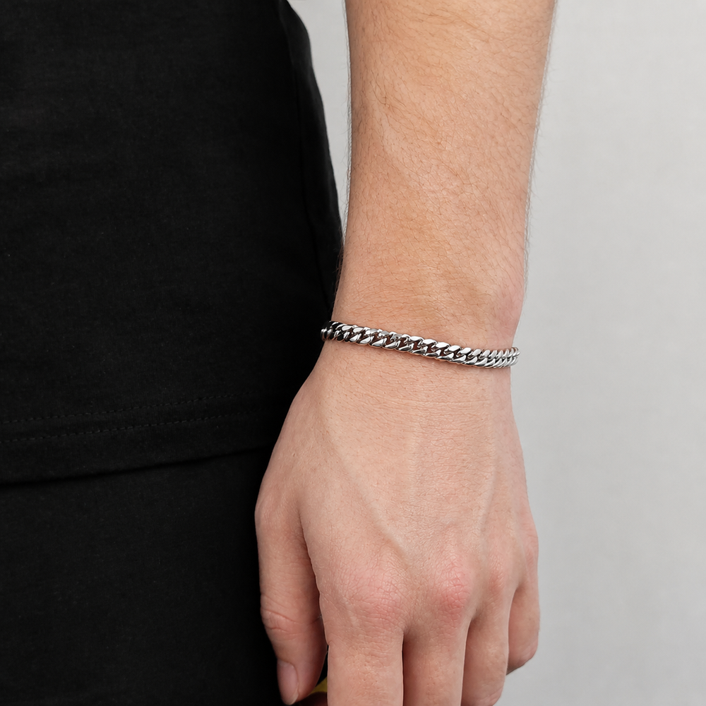 6mm steel Miami Cuban link bracelet 