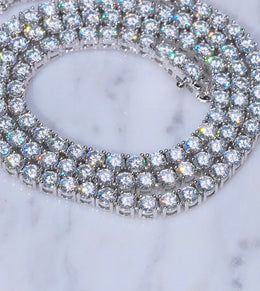 4mm VVS1 D Color Moissanite Tennis Chain – 925 Sterling Silver Necklace- Miles Jewellery