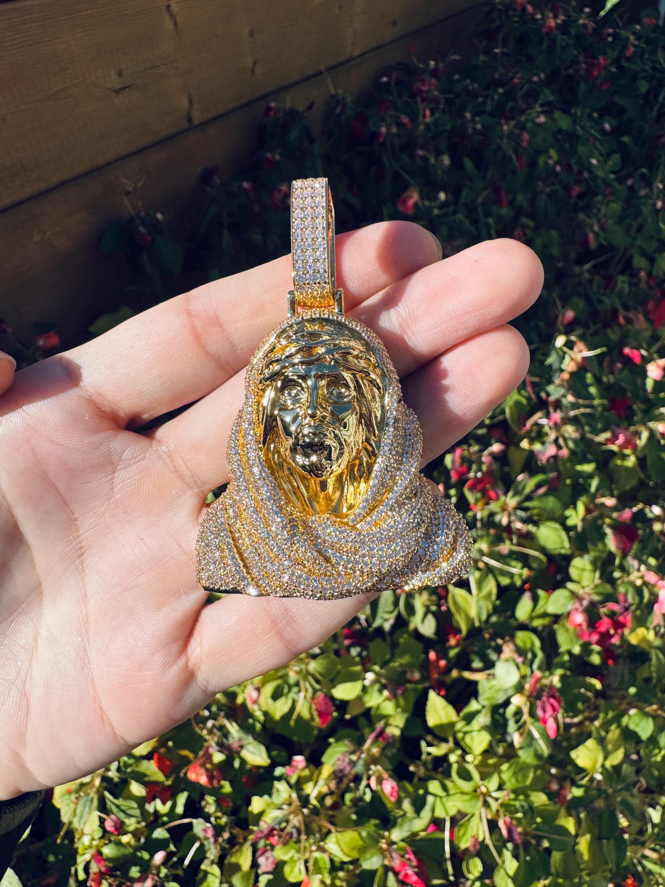 Iced Out Jesus Head Pendant