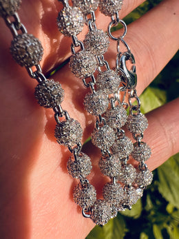 6mm Iced Out Bead Chain Necklace - CZ Diamond Beaded Chain Hip Hop Jewelry- Miles Jewellery