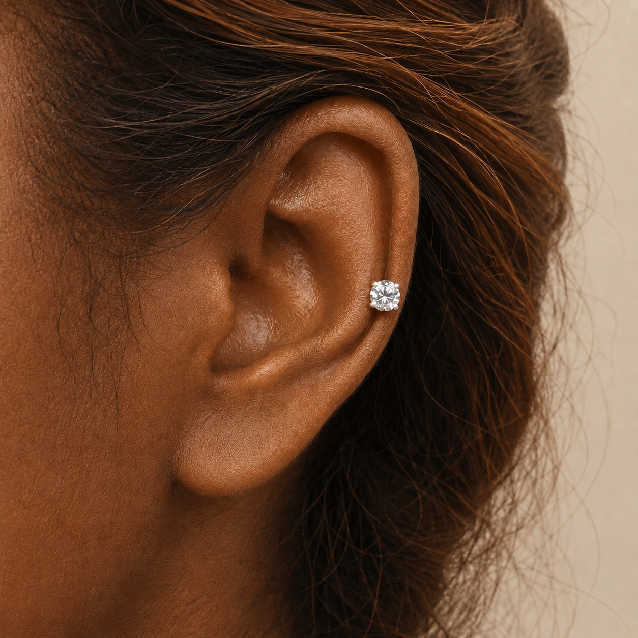 5mm four prong moissanite stud earring