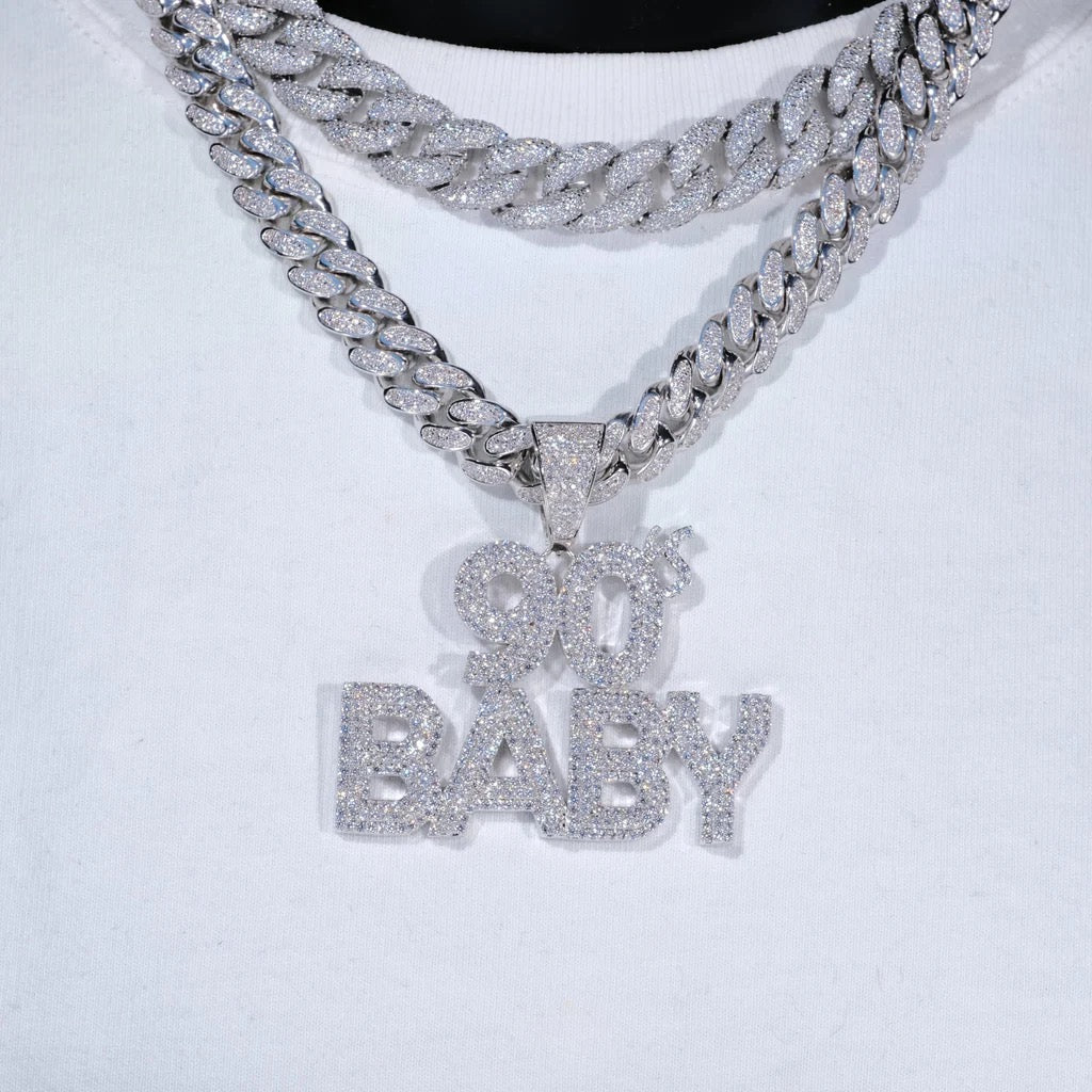 Iced Out 90 Baby Pendant – Copper CZ- Miles Jewellery