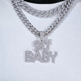 Iced Out 90 Baby Pendant – Copper CZ- Miles Jewellery