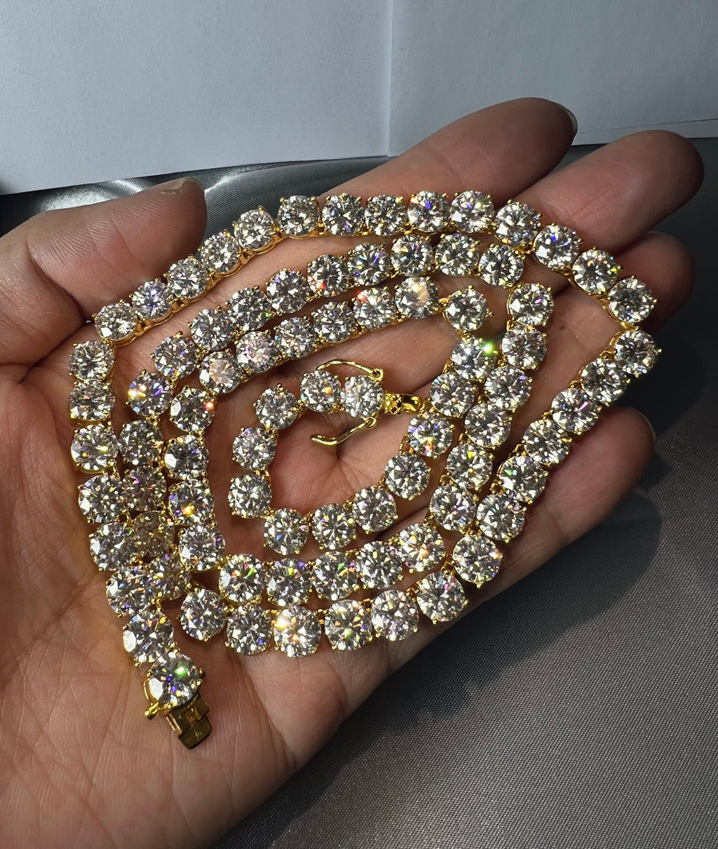 6.5mm VVS1 D Moissanite Tennis Chain – 925 Sterling Silver Necklace- Miles Jewellery