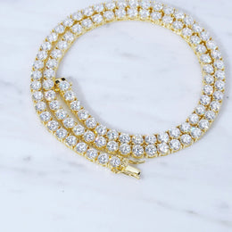 4mm VVS1 D Color Moissanite Tennis Chain – 925 Sterling Silver Necklace- Miles Jewellery