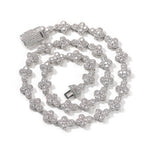 Silver cross shape necklace with Cubic Zirconia stones