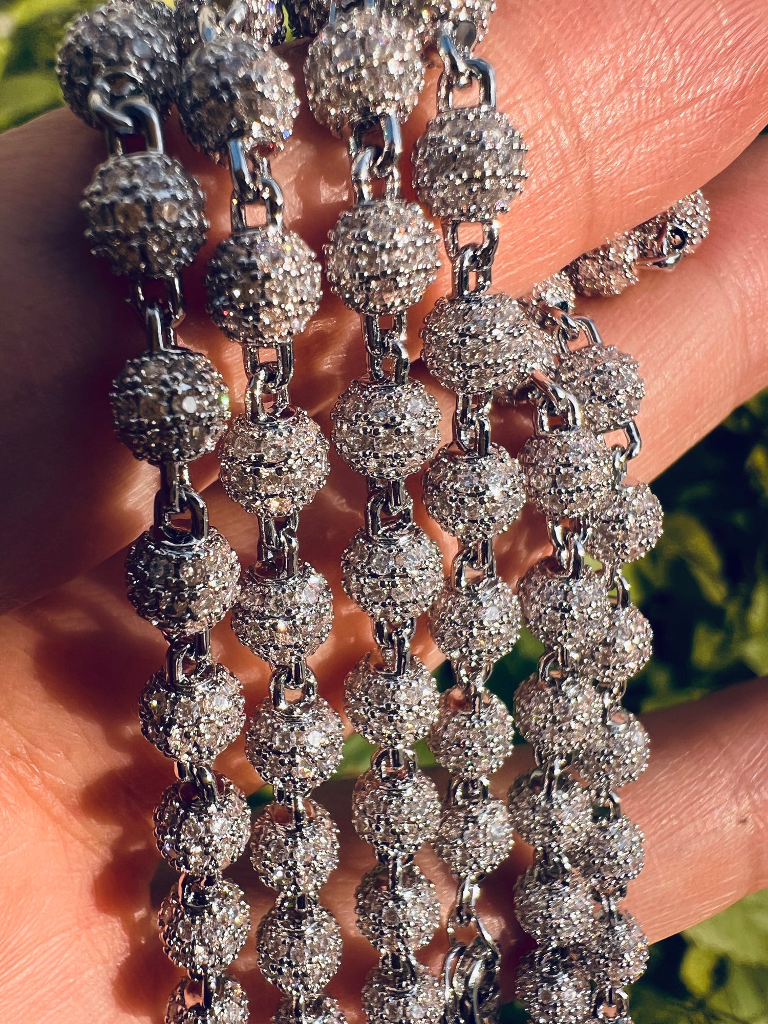 6mm Iced Out Bead Chain Necklace - CZ Diamond Beaded Chain Hip Hop Jewelry- Miles Jewellery