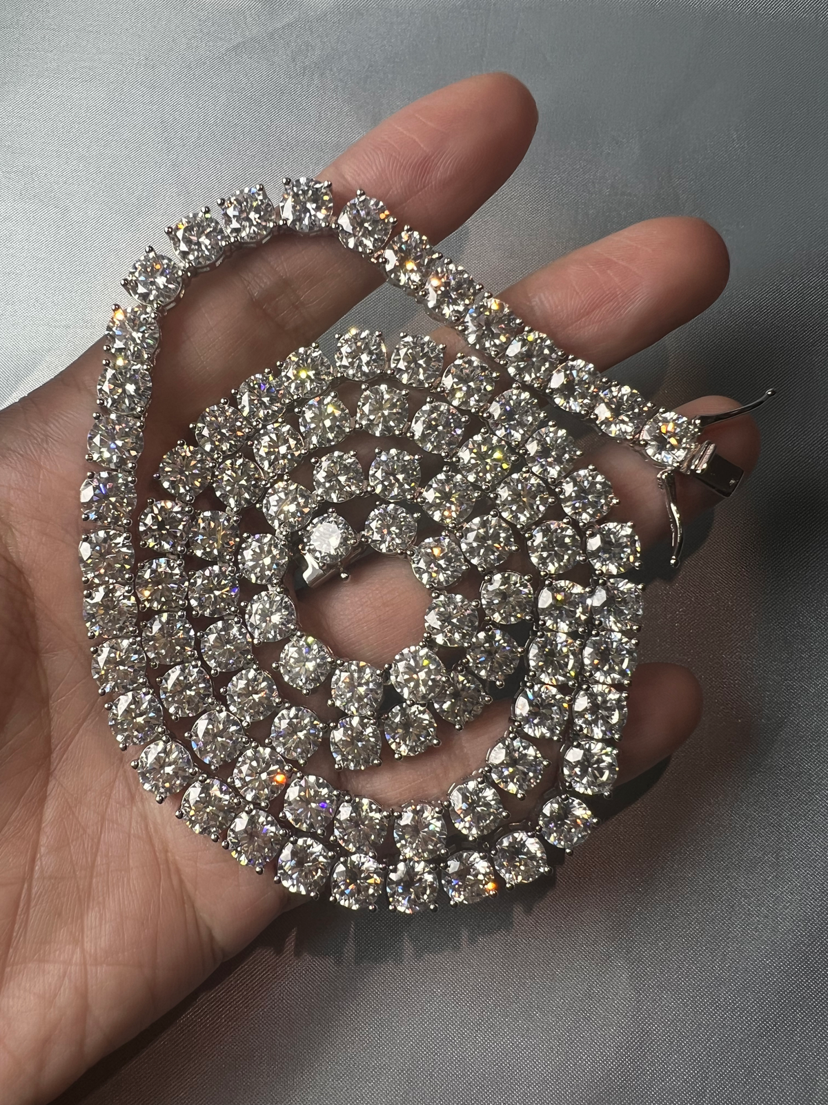 6.5mm VVS1 D Moissanite Tennis Chain – 925 Sterling Silver Necklace- Miles Jewellery