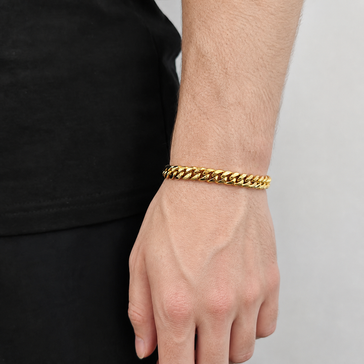 8mm gold Miami Cuban link bracelet 